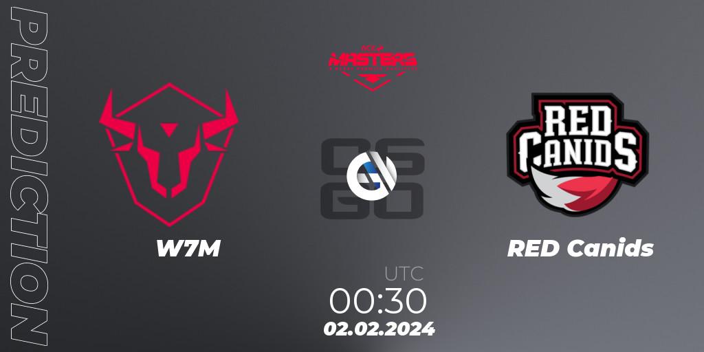 W7M - RED Canids: прогноз. 02.02.2024 at 00:50, Counter-Strike (CS2), ACE South American Masters Spring 2024 - A BLAST Premier Qualifier