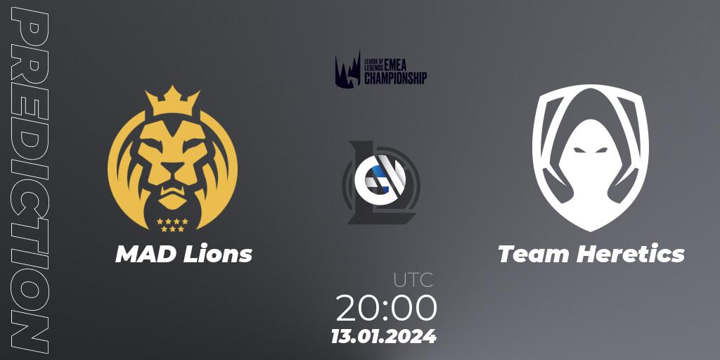 MAD Lions - Team Heretics: прогноз. 13.01.2024 at 20:15, LoL, LEC Winter 2024 - Regular Season