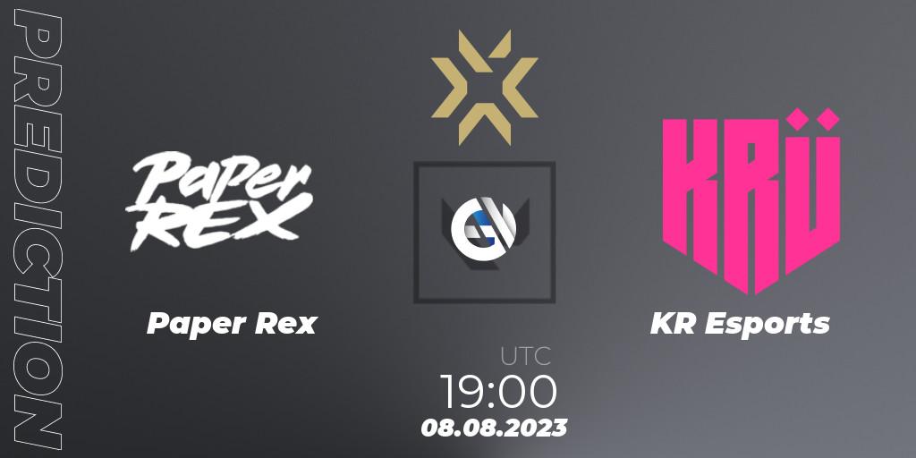 Paper Rex - KRÜ Esports: прогноз. 09.08.2023 at 19:10, VALORANT, VALORANT Champions 2023