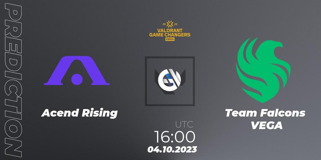 Acend Rising - Team Falcons VEGA: прогноз. 04.10.2023 at 16:00, VALORANT, VCT 2023: Game Changers EMEA Stage 3 - Playoffs