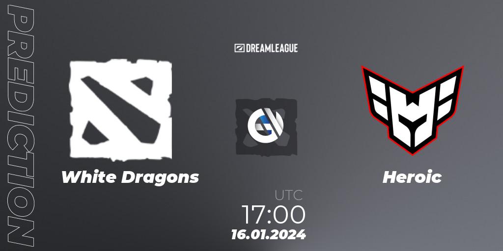 White Dragons - Heroic: прогноз. 16.01.2024 at 17:00, Dota 2, DreamLeague Season 22: South America Closed Qualifier