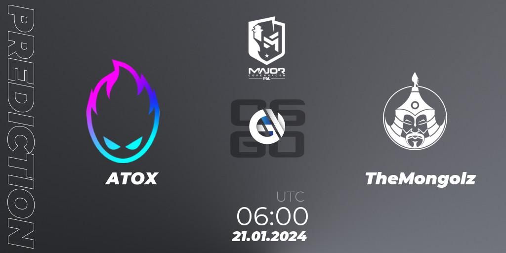 ATOX - TheMongolz: прогноз. 21.01.2024 at 06:00, Counter-Strike (CS2), PGL CS2 Major Copenhagen 2024 East Asia RMR Closed Qualifier