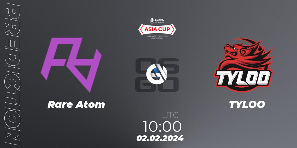 Rare Atom - TYLOO: прогноз. 02.02.24, CS2 (CS:GO), 5E Arena Asia Cup Spring 2024 - BLAST Premier Qualifier