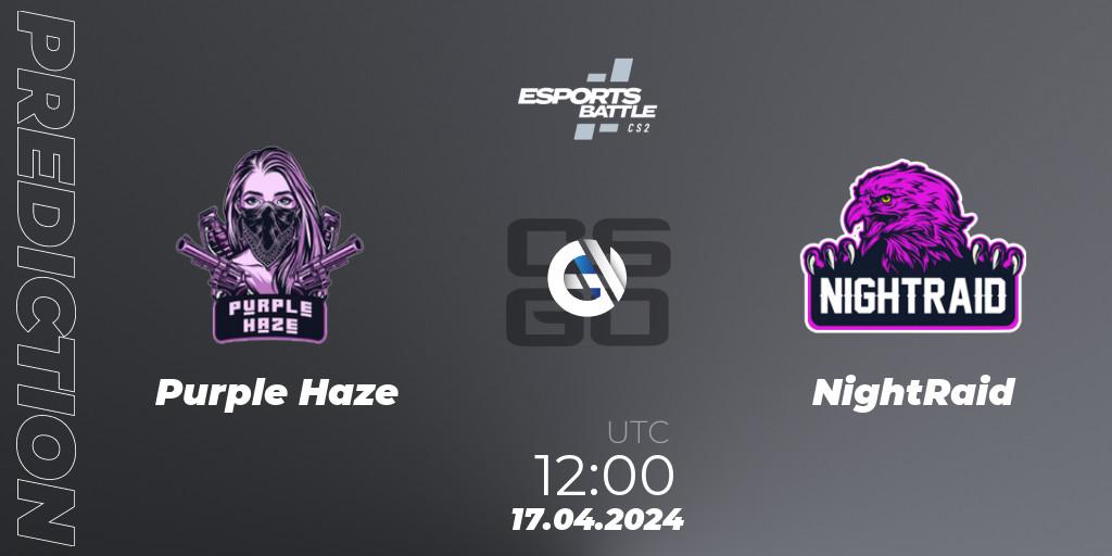 Purple Haze - NightRaid: прогноз. 17.04.24, CS2 (CS:GO), ESportsBattle Season 49