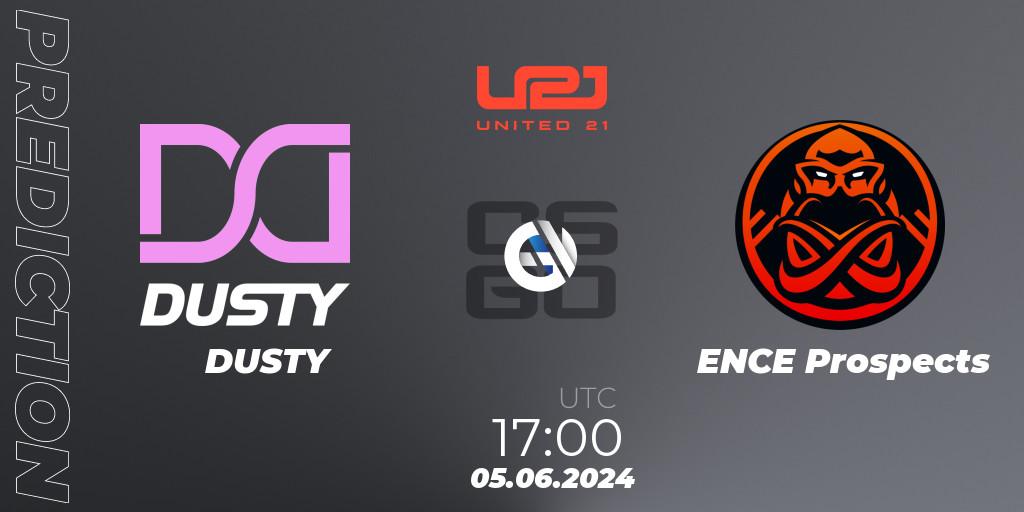 DUSTY - ENCE Prospects: прогноз. 05.06.2024 at 17:00, Counter-Strike (CS2), United21 Season 14: Division 2
