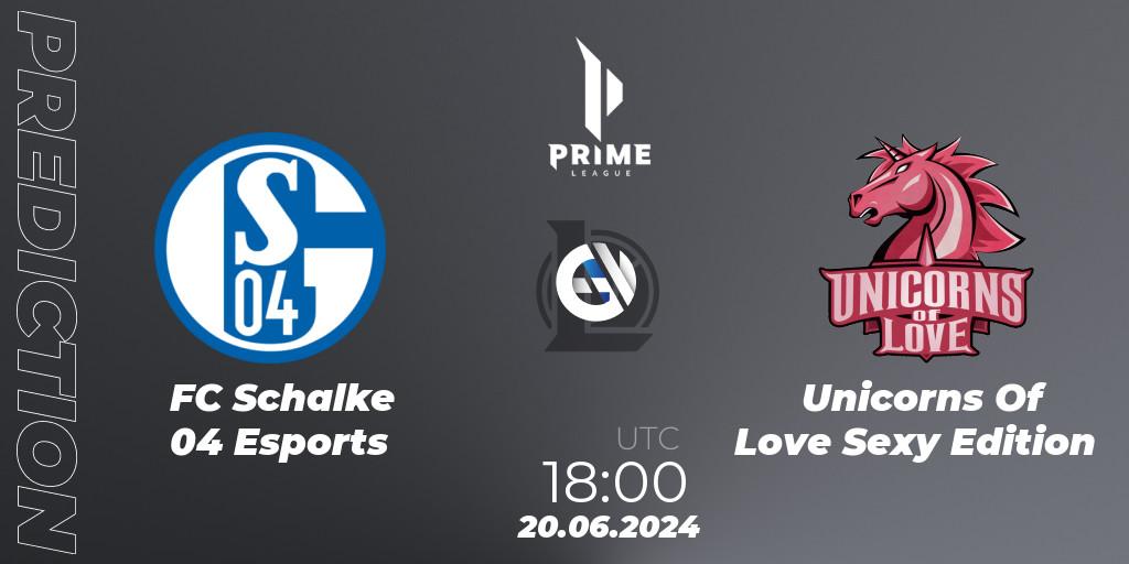 FC Schalke 04 Esports - Unicorns Of Love Sexy Edition: прогноз. 20.06.2024 at 18:00, LoL, Prime League Summer 2024