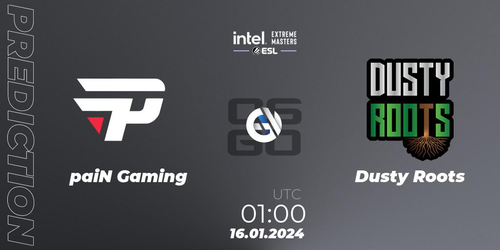 paiN Gaming - Dusty Roots: прогноз. 16.01.2024 at 00:45, Counter-Strike (CS2), Intel Extreme Masters China 2024: South American Open Qualifier #2