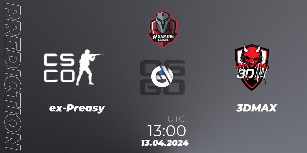 ex-Preasy - 3DMAX: прогноз. 13.04.2024 at 13:00, Counter-Strike (CS2), A1 Gaming League Season 8