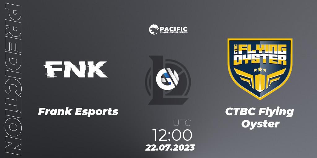 Frank Esports - CTBC Flying Oyster: прогноз. 22.07.2023 at 12:00, LoL, PACIFIC Championship series Group Stage