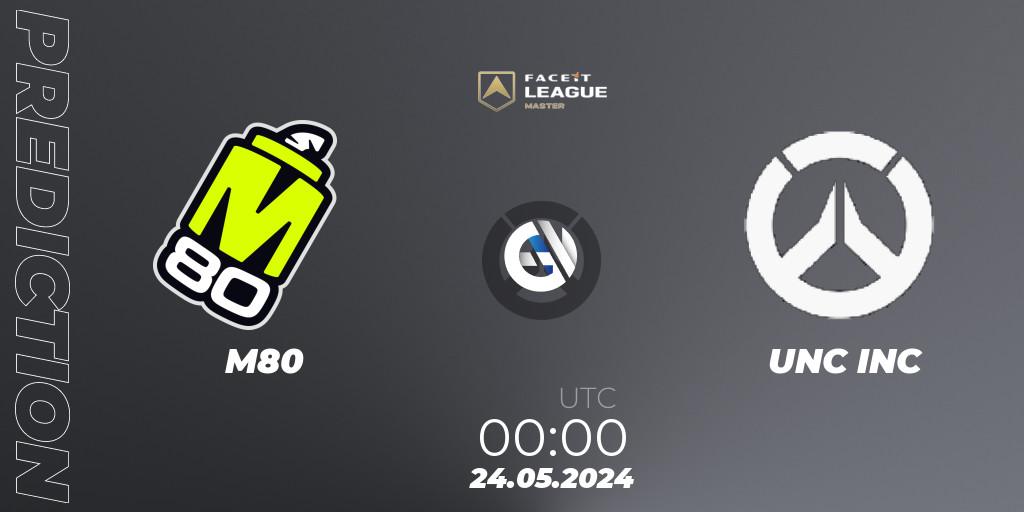 M80 - UNC INC: прогноз. 24.05.2024 at 00:00, Overwatch, FACEIT League Season 1 - NA Master Road to EWC