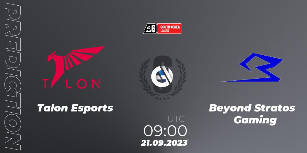 Talon Esports - Beyond Stratos Gaming: прогноз. 21.09.2023 at 09:00, Rainbow Six, South Korea League 2023 - Stage 2