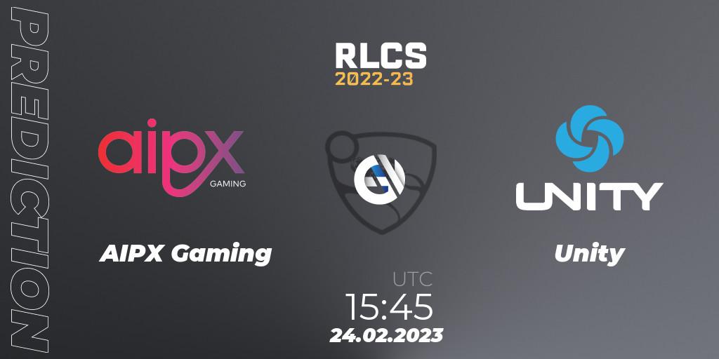 AIPX Gaming - Unity: прогноз. 24.02.2023 at 15:45, Rocket League, RLCS 2022-23 - Winter: Sub-Saharan Africa Regional 3 - Winter Invitational