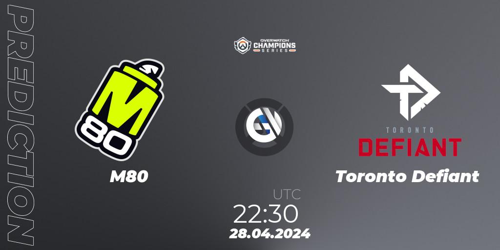 M80 - Toronto Defiant: прогноз. 28.04.2024 at 22:30, Overwatch, Overwatch Champions Series 2024 - North America Stage 2 Main Event