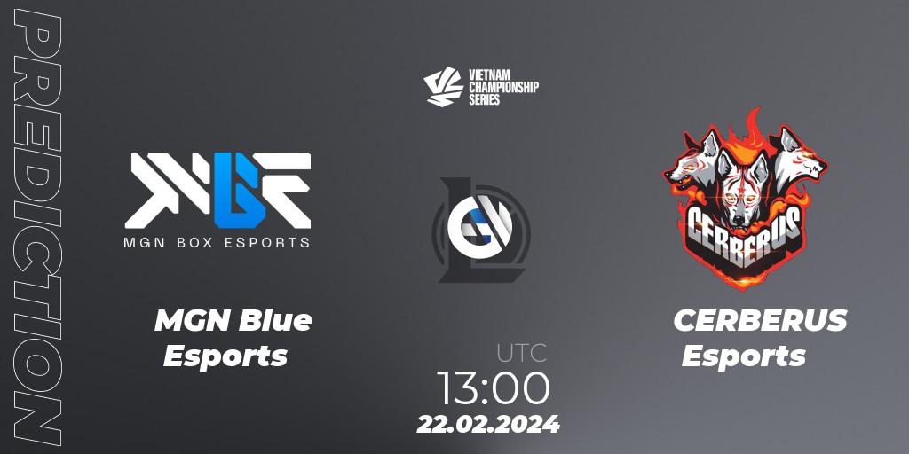 MGN Blue Esports - CERBERUS Esports: прогноз. 22.02.2024 at 13:00, LoL, VCS Dawn 2024 - Group Stage