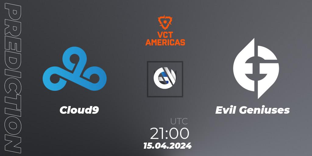 Cloud9 - Evil Geniuses: прогноз. 15.04.2024 at 21:00, VALORANT, VALORANT Champions Tour 2024: Americas League - Stage 1 - Group Stage