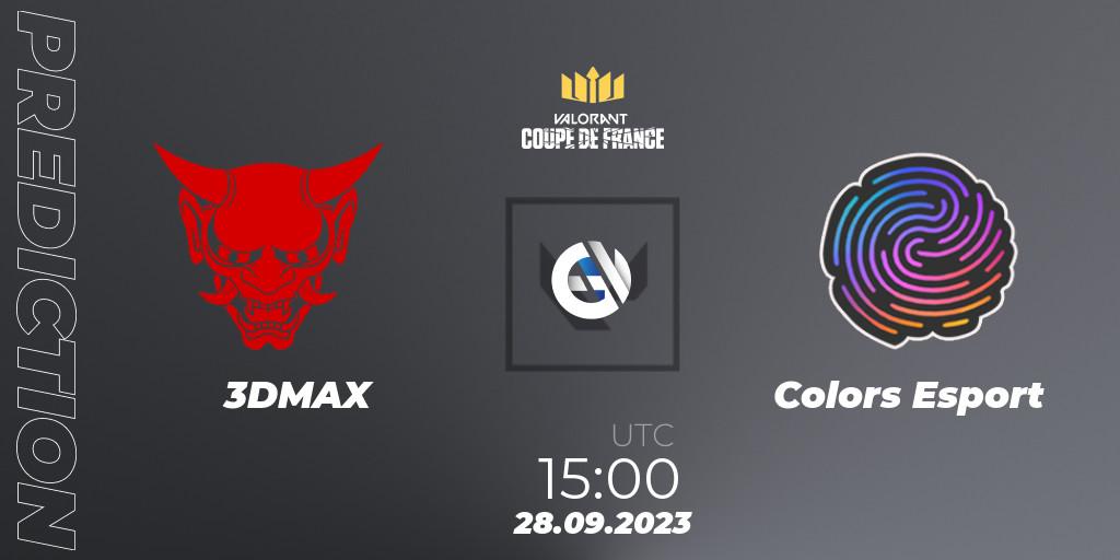 3DMAX - Colors Esport: прогноз. 28.09.23, VALORANT, VCL France: Revolution - Coupe De France 2023