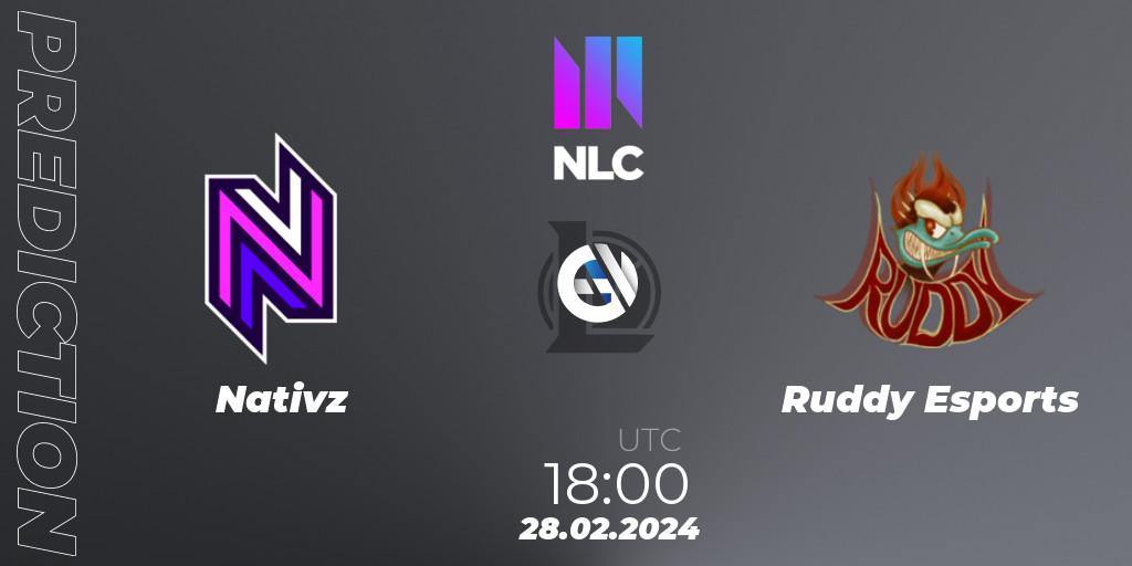 Nativz - Ruddy Esports: прогноз. 28.02.24, LoL, NLC 1st Division Spring 2024