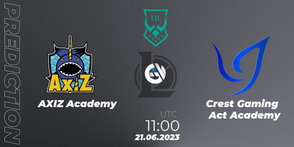 AXIZ Academy - Crest Gaming Act Academy: прогноз. 21.06.2023 at 11:00, LoL, LJL Academy 2023 - Group Stage