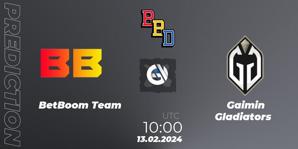 BetBoom Team - Gaimin Gladiators: прогноз. 13.02.24, Dota 2, BetBoom Dacha Dubai 2024