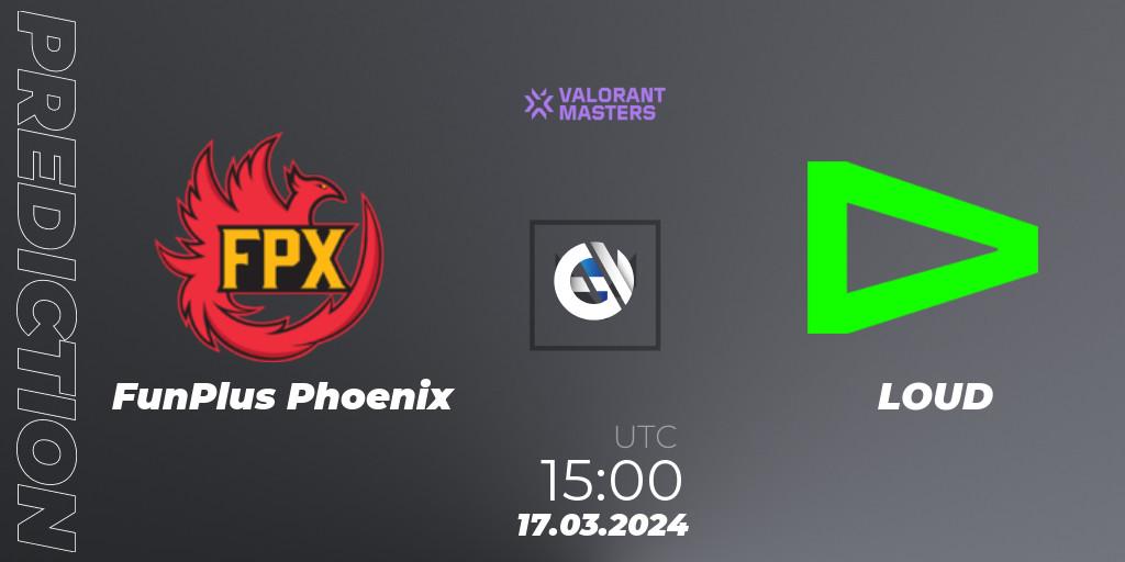 FunPlus Phoenix - LOUD: прогноз. 17.03.2024 at 15:00, VALORANT, VCT 2024: Masters Madrid