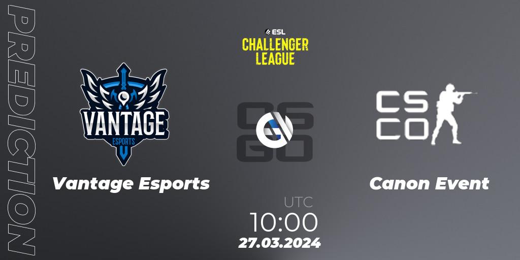 Vantage Esports - Canon Event: прогноз. 27.03.2024 at 10:00, Counter-Strike (CS2), ESL Challenger League Season 47: Oceania