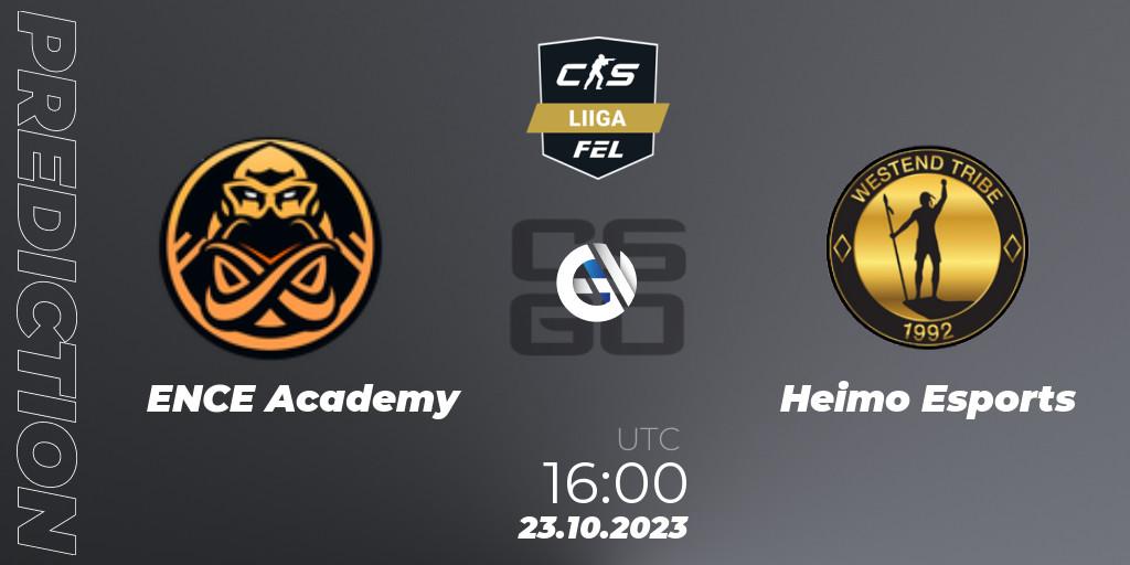 ENCE Academy - Heimo Esports: прогноз. 23.10.2023 at 16:00, Counter-Strike (CS2), Finnish Esports League Season 11