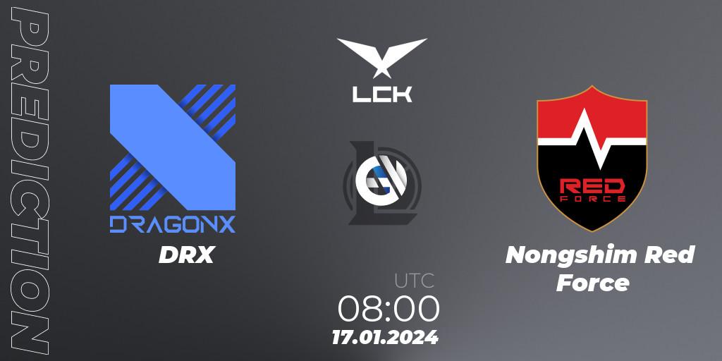 DRX - Nongshim Red Force: прогноз. 17.01.2024 at 08:15, LoL, LCK Spring 2024 - Group Stage