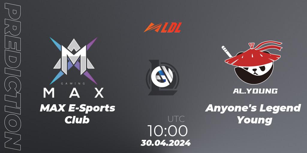 MAX E-Sports Club - Anyone's Legend Young: прогноз. 30.04.24, LoL, LDL 2024 - Stage 2