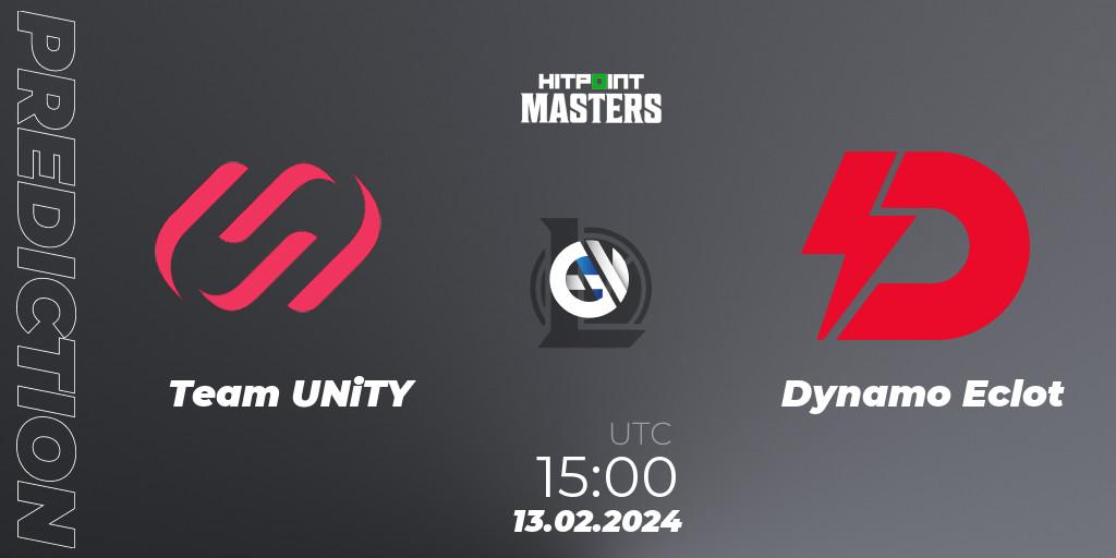 Team UNiTY - Dynamo Eclot: прогноз. 13.02.2024 at 15:00, LoL, Hitpoint Masters Spring 2024