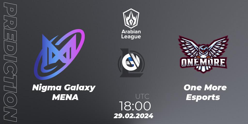 Nigma Galaxy MENA - One More Esports: прогноз. 29.02.24, LoL, Arabian League Spring 2024
