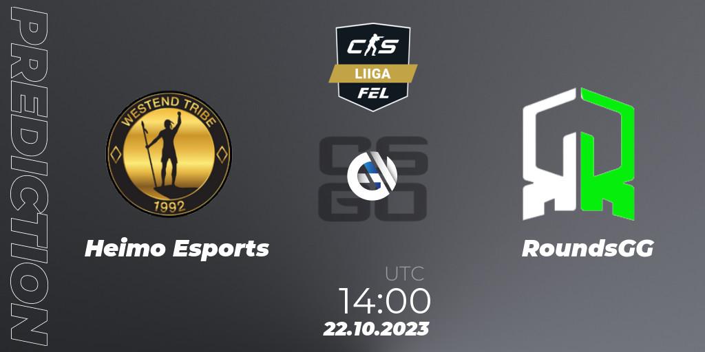Heimo Esports - RoundsGG: прогноз. 22.10.2023 at 14:00, Counter-Strike (CS2), Finnish Esports League Season 11