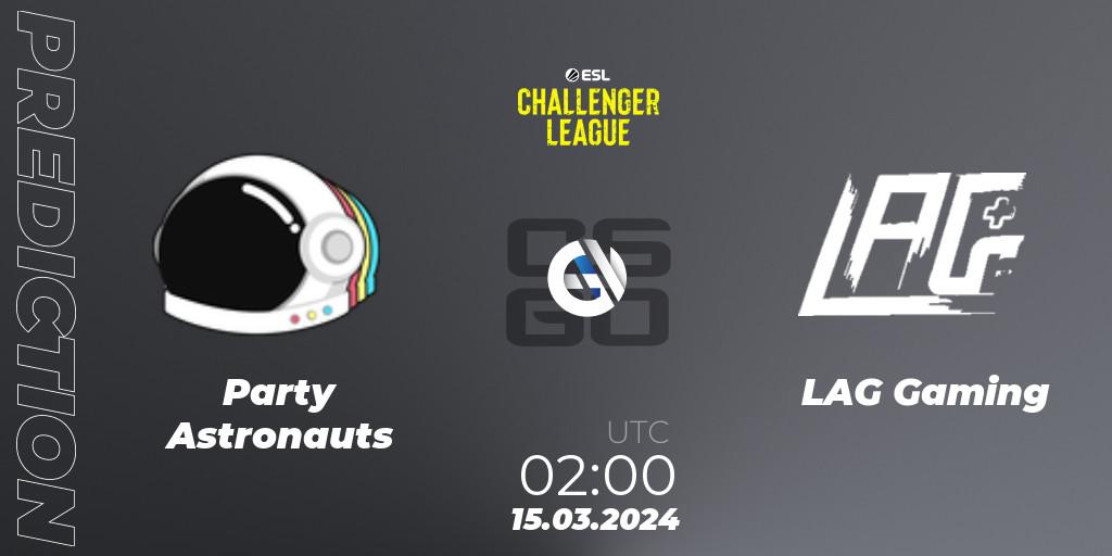 Party Astronauts - LAG Gaming: прогноз. 09.05.2024 at 01:00, Counter-Strike (CS2), ESL Challenger League Season 47: North America