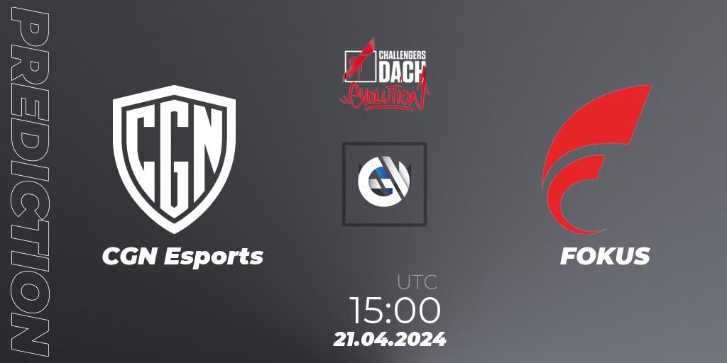 CGN Esports - FOKUS: прогноз. 21.04.2024 at 15:00, VALORANT, VALORANT Challengers 2024 DACH: Evolution Split 1