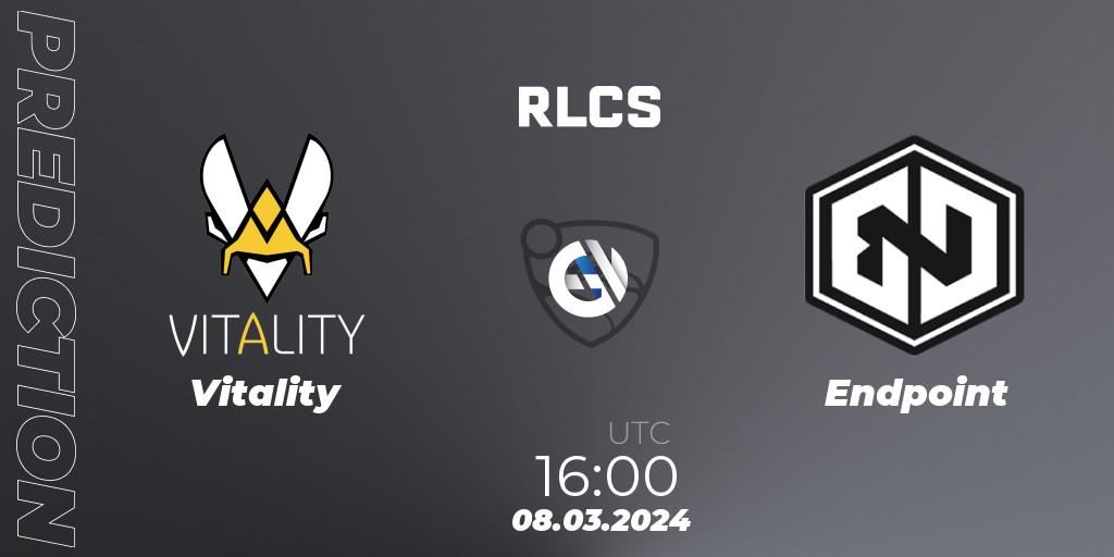 Vitality - Endpoint: прогноз. 08.03.2024 at 16:00, Rocket League, RLCS 2024 - Major 1: Europe Open Qualifier 3