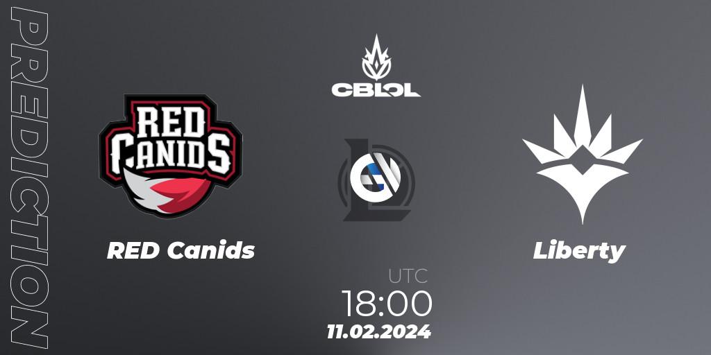 RED Canids - Liberty: прогноз. 11.02.2024 at 18:00, LoL, CBLOL Split 1 2024 - Group Stage
