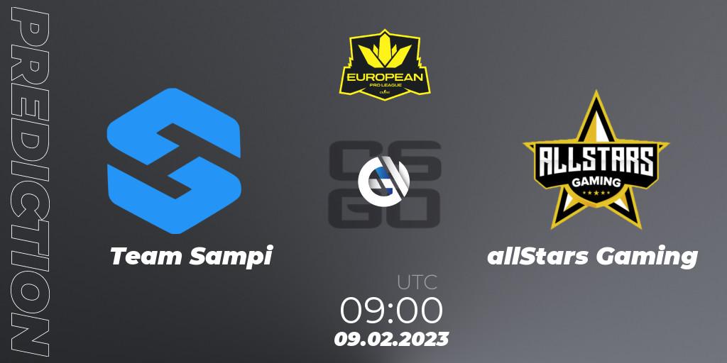 Team Sampi - allStars Gaming: прогноз. 09.02.23, CS2 (CS:GO), European Pro League Season 6: Division 2