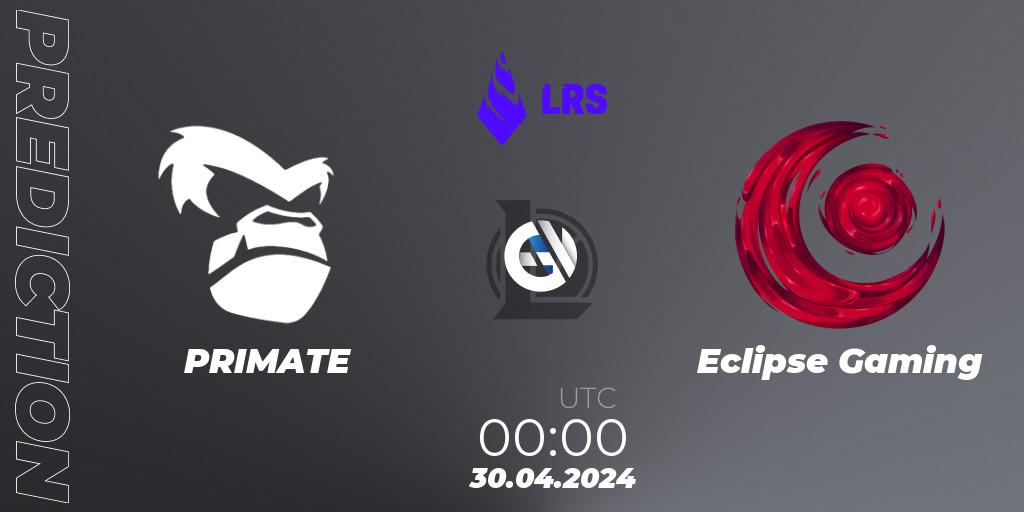 PRIMATE - Eclipse Gaming: прогноз. 30.04.2024 at 00:00, LoL, Liga Regional Sur 2024