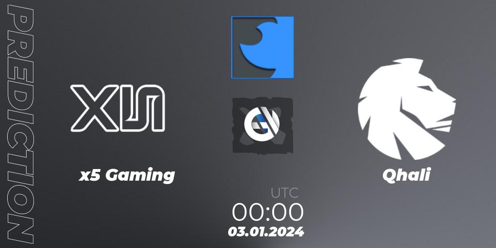 x5 Gaming - Qhali: прогноз. 03.01.2024 at 00:07, Dota 2, FastInvitational DotaPRO Season 2