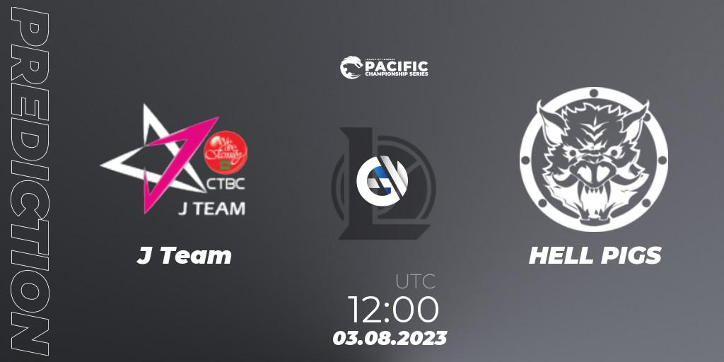 J Team - HELL PIGS: прогноз. 04.08.2023 at 12:20, LoL, PACIFIC Championship series Group Stage