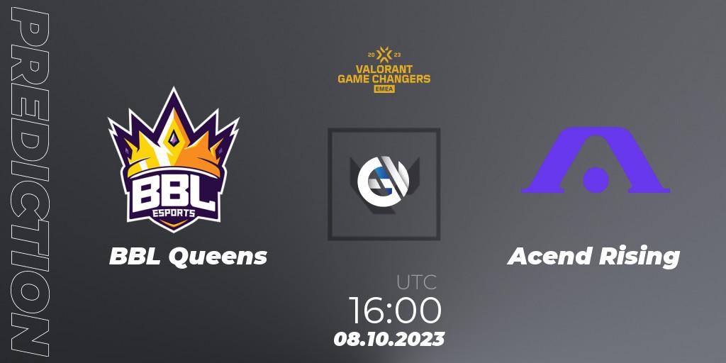 BBL Queens - Acend Rising: прогноз. 08.10.2023 at 16:00, VALORANT, VCT 2023: Game Changers EMEA Stage 3 - Playoffs