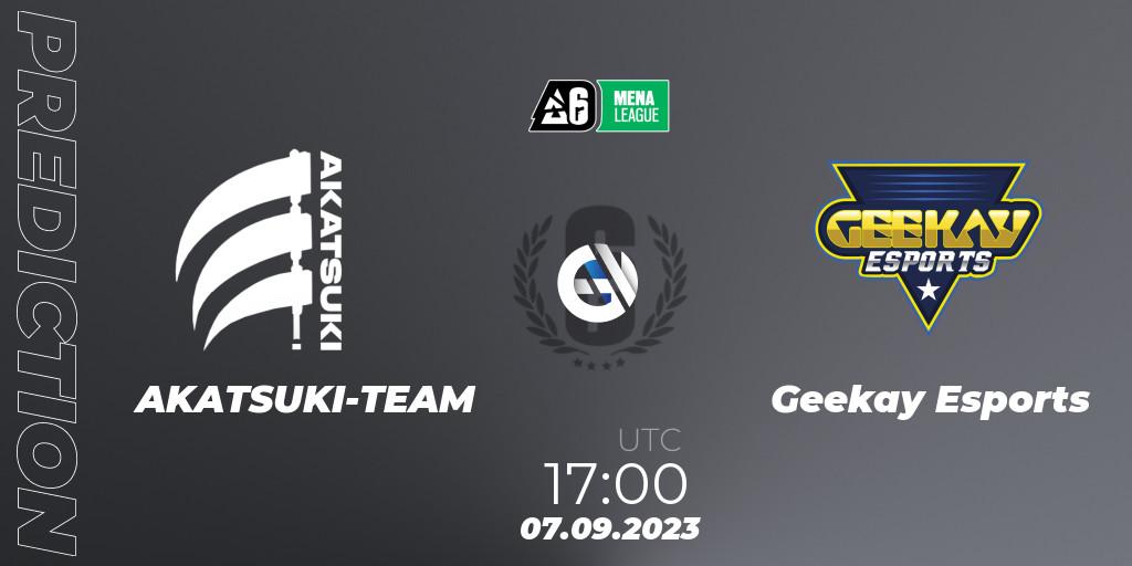 AKATSUKI-TEAM - Geekay Esports: прогноз. 07.09.2023 at 17:00, Rainbow Six, MENA League 2023 - Stage 2