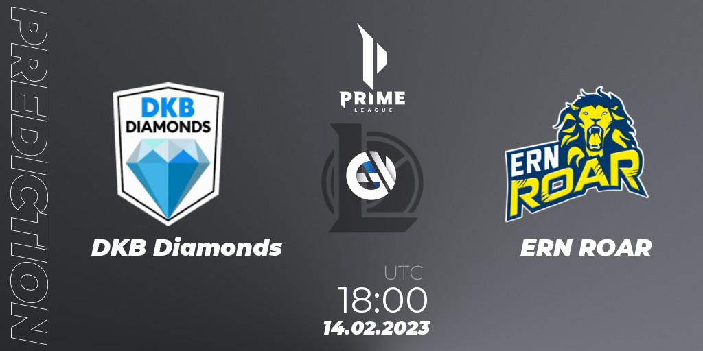 DKB Diamonds - ERN ROAR: прогноз. 14.02.23, LoL, Prime League 2nd Division Spring 2023 - Group Stage
