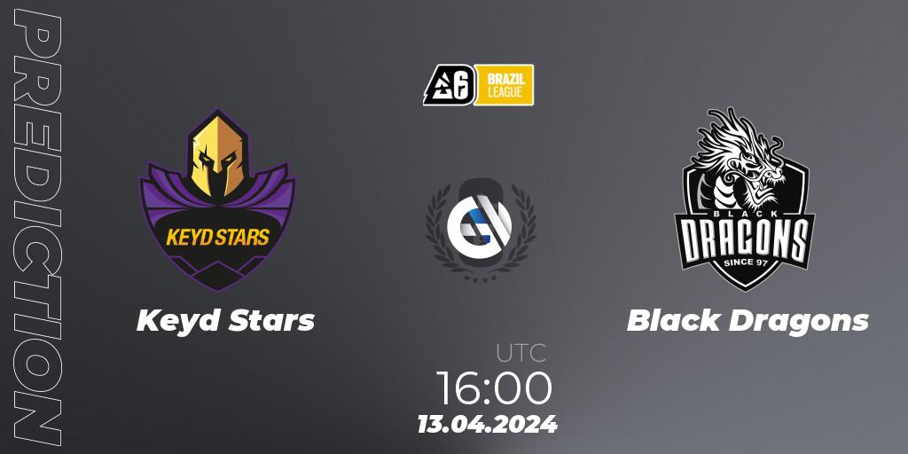 Keyd Stars - Black Dragons: прогноз. 14.04.2024 at 13:00, Rainbow Six, Brazil League 2024 - Stage 1