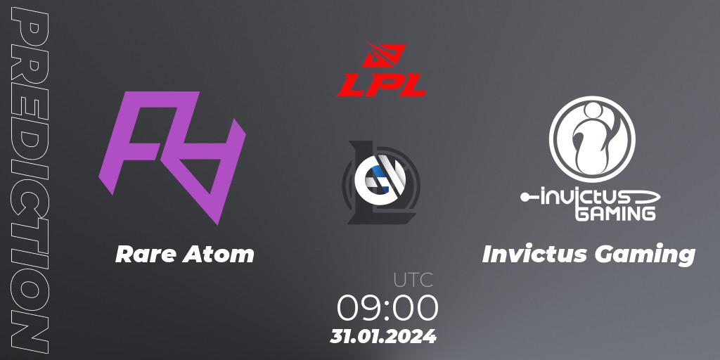 Rare Atom - Invictus Gaming: прогноз. 31.01.2024 at 09:00, LoL, LPL Spring 2024 - Group Stage
