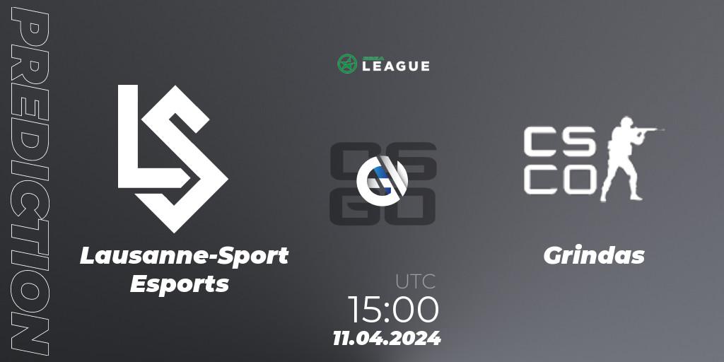 Lausanne-Sport Esports - Grindas: прогноз. 11.04.2024 at 15:00, Counter-Strike (CS2), ESEA Season 49: Advanced Division - Europe