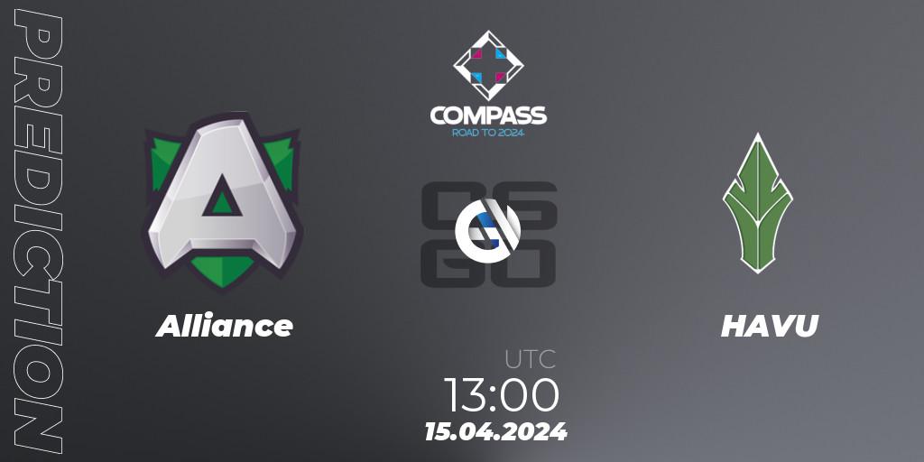Alliance - HAVU: прогноз. 15.04.2024 at 13:00, Counter-Strike (CS2), YaLLa Compass Spring 2024