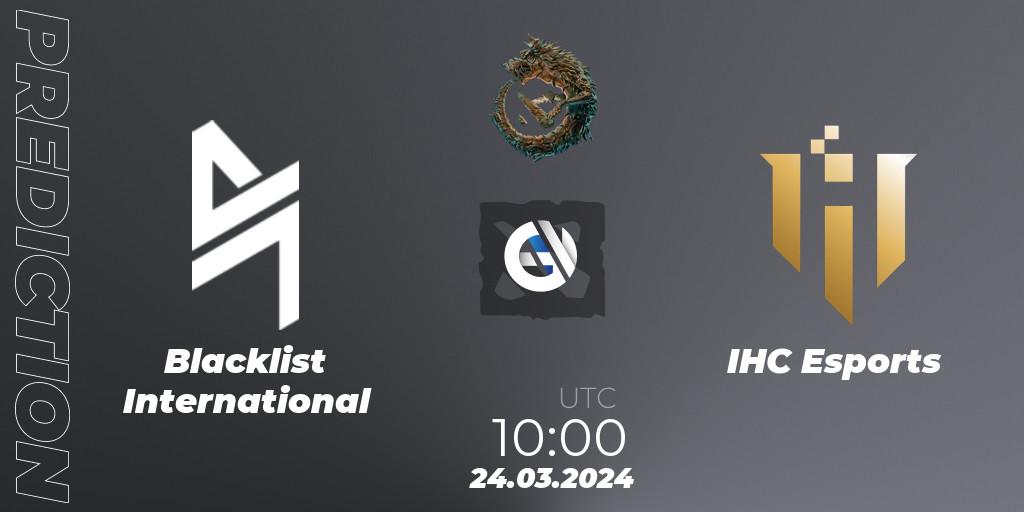 Blacklist International - IHC Esports: прогноз. 24.03.24, Dota 2, PGL Wallachia Season 1: Southeast Asia Open Qualifier #2