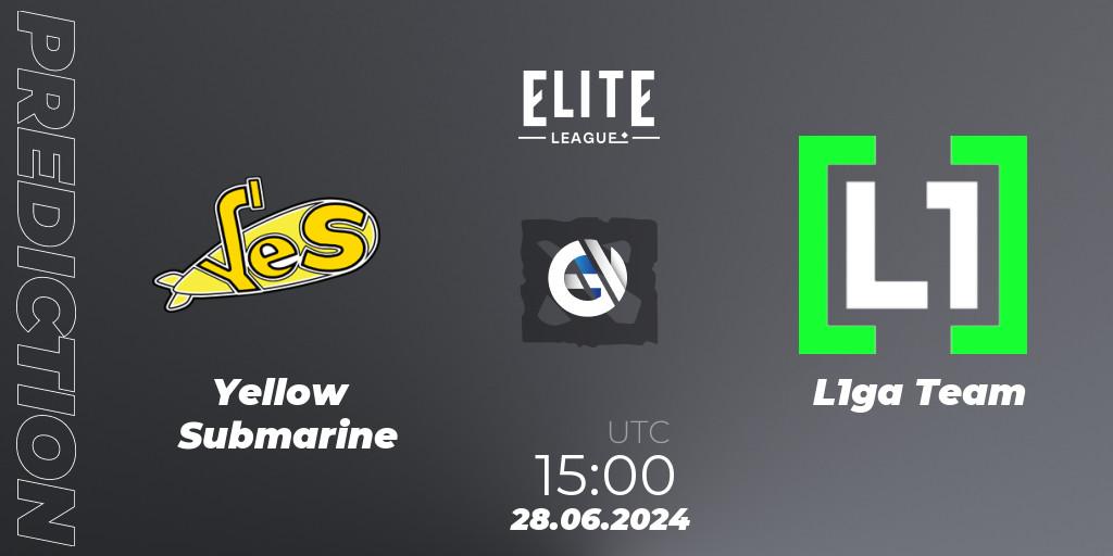 Yellow Submarine - L1ga Team: прогноз. 28.06.2024 at 14:00, Dota 2, Elite League Season 2: Eastern Europe Closed Qualifier