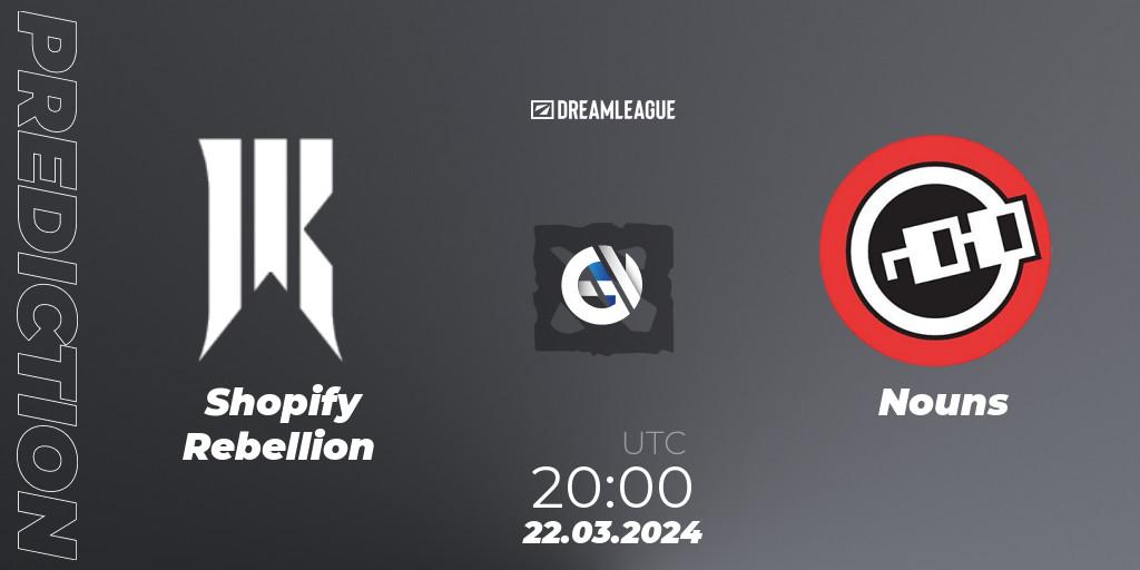 Shopify Rebellion - Nouns: прогноз. 22.03.24, Dota 2, DreamLeague Season 23: North America Closed Qualifier