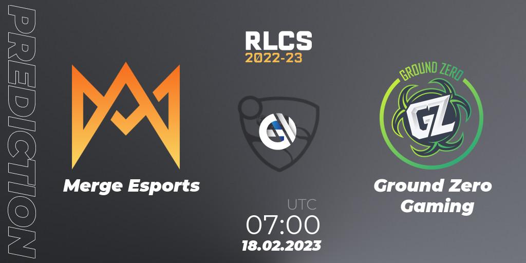 Merge Esports - Ground Zero Gaming: прогноз. 18.02.2023 at 07:00, Rocket League, RLCS 2022-23 - Winter: Oceania Regional 2 - Winter Cup